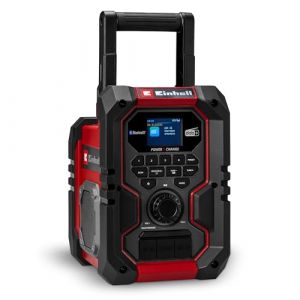 Einhell Radio de Chantier sans Fil Te-CR 18 Li Dab -FM-BT-Solo Power X-Change (18 V, Dab+, FM, Bluetooth, AUX, USB, Recherche Automatique des Stations, écran TFT Couleur, IP65, sans Batterie)