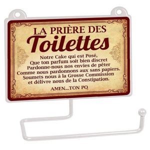 Ruedelafete Dérouleur Papier wc PRIèRE DES TOILETTES, en métal