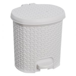 Keeeper Pedal bin, poubelle avec pédale, 5.5 l, 22.5 x 24 x 26 cm, Tjark, White (Nordic White)