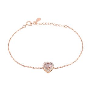 Cleor Bracelet pour femme en Argent 925/1000 serti de morganite - 0.002 g - taille : 163CM - Z0161984