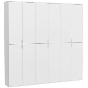 Armoire de rangement 12 portes bodite – Blanc laqué – Design moderne