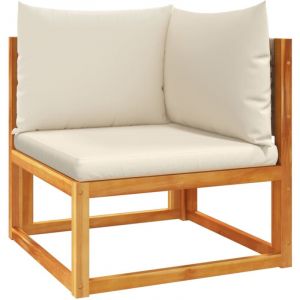 VidaXL Canapé d'angle de jardin avec coussins en bois d'acacia et rotin