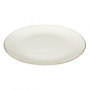 The home deco factory HOME DECO FACTORY, KA0539, Service de Table en Porcelaine 12 Pièces, Design Élégant avec Filet Doré, Vaisselle Durable et Polyvalente, Compatible Lave-Vaisselle, Blanc 12 pcs