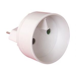 Adaptateur m&acirc;le 6A vers femelle 16A blanc