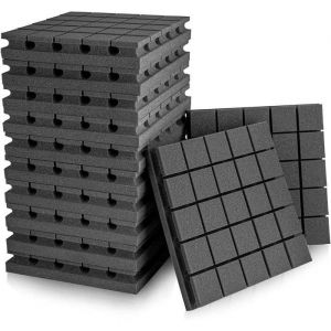 100% FSTOP Lot de 12 Panneaux Acoustiques en Mousse 5,1 x 30,5 x 30,5 cm pour Studio, Panneaux Acoustiques, Isolation Phonique