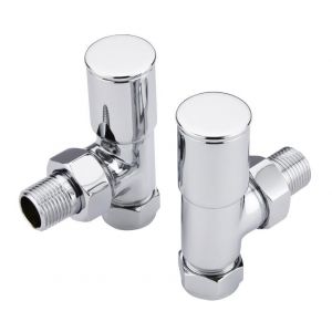 Image de Hudson Reed Robinets Modernes Laiton Chromé Radiateur en Angle Sèche Serviettes