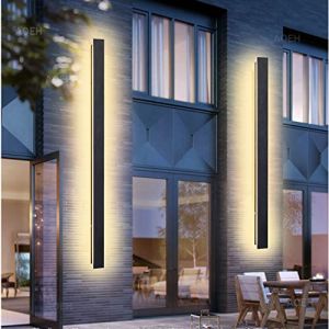 AOEH Applique Longue Villa Noire Murale Led D'extérieur En Aluminium Acrylique étanche Ip65 Pour Jardins, Terrasses, Chambres, D'intérieur De Salon, 115cm,40w, 115cm/40w*1