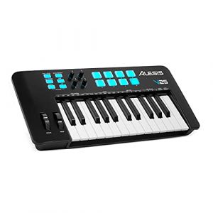 Image de Alesis V25 MKII – Clavier MIDI USB avec 25 touches sensibles à la vélocité, 8 pads avec modes Full Level et Note Repeat et logiciels professionnels