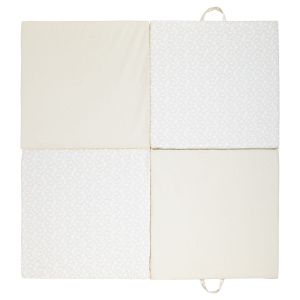 Babycalin Tapis de jeu 3 en 1 bébé beige en coton 120x120 cm