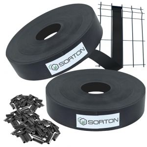 Kit Lamelle Occultante PVC Rouleau Occultant Brise Vue Cache Cloture En Panneau Grillage Rigide Jardin 46MM x 140M CLIPS RAL6005