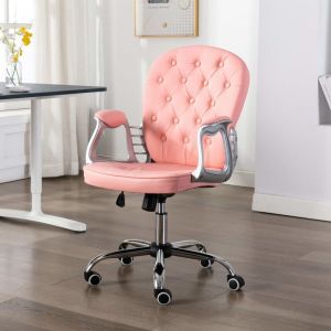 VidaXL Chaise de bureau pivotante Rose Similicuir