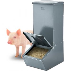 VEVOR Mangeoire pour porcs, capacité de 90,9 L, mangeoire pour porcelets à porte unique, en acier galvanisé, distributeur de nourriture polyvalent pour bétail, accessoire de ferme pour nourrir 5 porcs