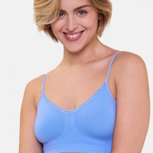 Billet Doux Lot de 2 soutiens-gorges brassières sans armatures - Bleu et Rose