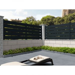 Clôture panneau ajouré Gris anthracite L 1911 x H 1090 mm 6 lames