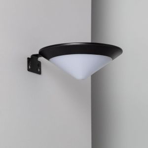 Applique Murale led Ext&eacute;rieure Solaire Aluminium Tucson avec D&eacute;tecteur Mouvement Radar IP65 Blanc Neutre 4000K Noir