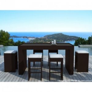 Image de Delorm Design SD8302 Chocolat - Bar de Jardin en Résine Tressée