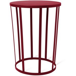 Petite friture Table d'appoint Hollo / Tabouret - Ø 35 x H 44 cm bordeaux en métal