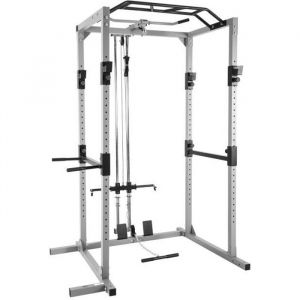 ISE Power Rack,Cage Squat,Station de Musculation,Barre de Traction Construction en Acier,Maintien des Jambes réglable,Charge 300kg