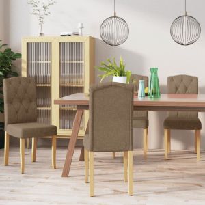 VidaXL Chaises de salle &agrave; manger Tissu 4 pcs Taupe Taupe