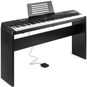 Image de Max KB6W Clavier électronique 88 touches avec meuble en bois pour musicien confirmé, Touches semi-lourdes, Fonction d’enregistrement