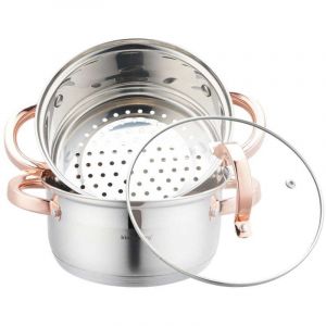 Ensemble de 3 marmites &agrave; vapeur de 18 cm. Cuiseur vapeur KLAUSBERG KB-7725.