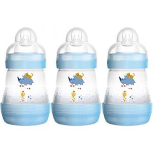 Mam Anti Colic Self Sterilising Bottles 160ml-Boy 3pk
