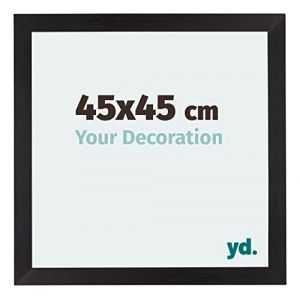 Your Decoration - 45x45 cm - Cadres Photo en MDF Avec Verre acrylique - Anti-Reflet - Excellente Qualit&eacute; - Noir Grain de Bois - Cadre Decoration