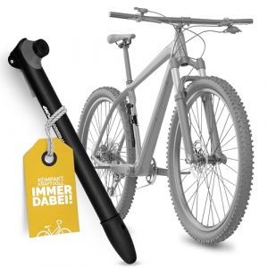 DANSI 44303 Mini Pompe à vélo Mixte Adulte avec Valve remplaçable et Support Noir