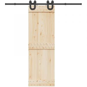 VidaXL Kit de quincaillerie de porte coulissante 200 cm Acier Noir, quincaillerie de porte coulissante, galet de porte 4009721