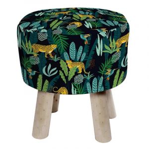 Image de Tabouret Enfant Imprimé "Mystic Jungle" 36cm Vert Prix