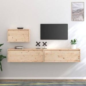 Nova VidaXL Meubles TV 3 pcs Bois massif de pin