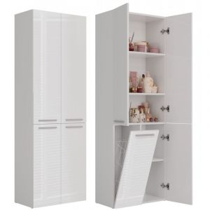 Topeshop Nel 1k Dd Bpo? Armoire De Rangement De Salle De Bain Blanc