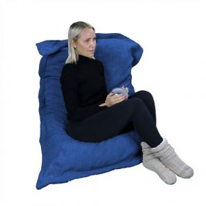 Pouf, fauteuil d'int&eacute;rieur d&eacute;houssable - 90 x 140 cm - Sherpa - Bleu marine - Vivezen