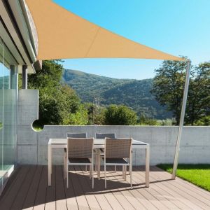 Voile d'ombrage hydrofuge 3,6 x 3,6 x 5,1 m, sable &ndash; triangulaire