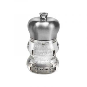 Moulin Ascot à sel 10cm inox/verre