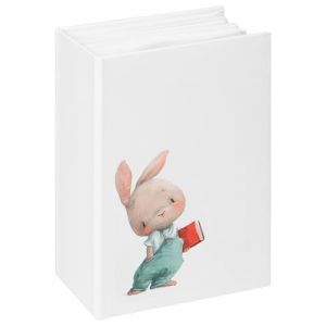 Walther design MA-312 Album Photo à Pochettes, Motif Lapin Nosey, pour 100 Photos au Format 10 x 15 cm, Blanc