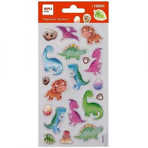 APLI Kids 19591 - Autocollants "B&eacute;b&eacute;s Dinosaures". Contient 1 feuille avec 20 stickers &agrave; adh&eacute;sif permanent. Parfaits pour le scrapbooking, la d&eacute;coration et les cr&eacute;ations DIY.