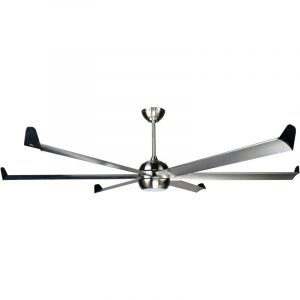 Ventilateur de plafond DC en argent avec pelles chromées 236cm avec WiFi et gradateur LED KL FAN