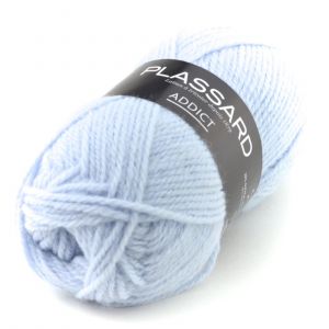 Pelote de fil à tricoter Addict bleu ciel - Plassard