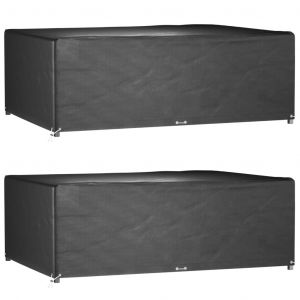VidaXL Housses de salon de jardin 2 pcs 12 ?illets rectangulaire