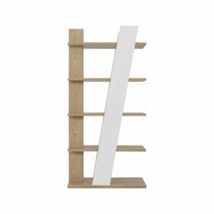 Etagère décor bois et blanc Gustave