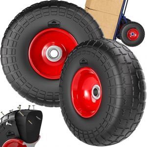 Image de GARDEBRUK 2x Roue de diable increvable pneus pleins PU charge max. 200kg jante acier axe 20mm facile à monter pneu roue de rechange chariot transport
