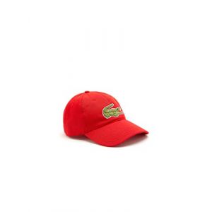 Lacoste Casquette unisexe ajustable en twill de coton biologique Taille Taille unique Rouge