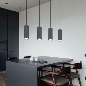 Globo Suspension Suspension aspect bois graphite lampe de salon 4 flammes plafonnier suspendu, métal marron, 4x douilles GU10, LxlxH 65x6x120 cm