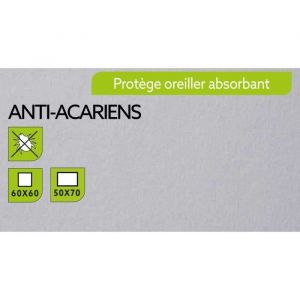 Today Protège Oreiller Absorbant Anti-Acariens 60x60cm - 100% Coton