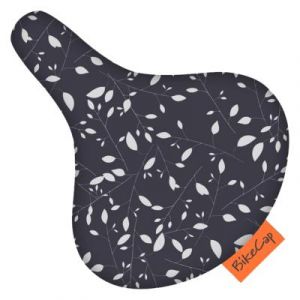 Le Monde du Parapluie - Housse de selle de vélo - imprimé feuilles gris foncé