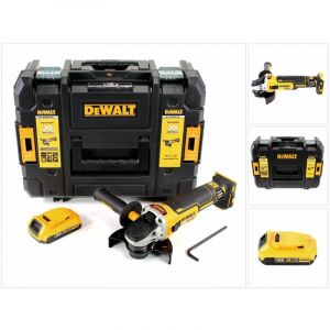 Dewalt DCG 405 18 V 125 mm Meuleuse sans fil Brushless avec bo&icirc;tier TStak + 1x Batterie 2 Ah - sans Chargeur