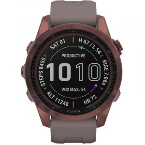Garmin Fenix 7S Sapphire Solar Titane Cardio-Gps Gris/argent - Taille TU