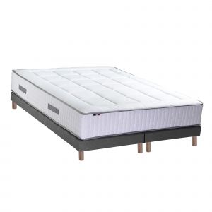 Ensemble matelas ressorts 7 zones h30cm + sommier palacio 2 fabrication francaise dimensions - 2x90 x 200 cm