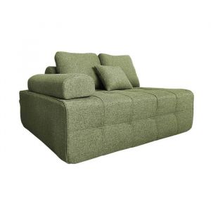 Oviala Fauteuil droit pour canapé modulable en tissu avec coussins vert